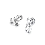 Seven Season Cutie Cat Kitty with Bow Tie Stud Earrings