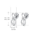Seven Season Cutie Cat Kitty with Bow Tie Stud Earrings
