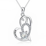 Seven Season Cutie Cat Lucky Kitty in an Open Heart Pendant Necklace