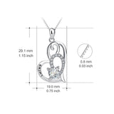 Seven Season Cutie Cat Lucky Kitty in an Open Heart Pendant Necklace