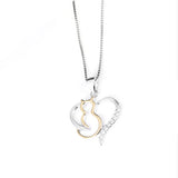 Seven Season Cutie Cat Mystique Gold-Plated Sterling Silver Heart Pendant Necklace