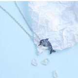 Seven Season Dolphin Crystal Pendant Necklace