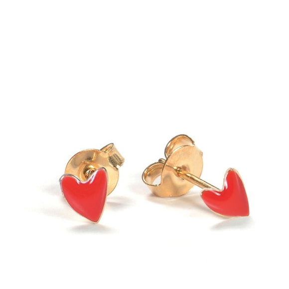 Seven Season Grant Poppy Red Heart Stud Earrings