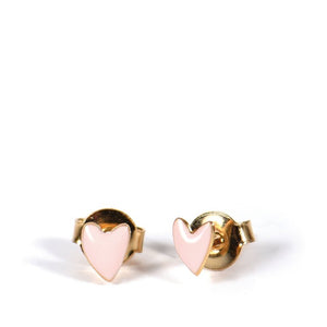 Seven Season Grant Rose Poudre Heart Stud Earrings