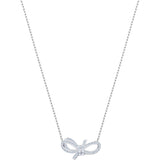 Seven Season Lifelong Bow White Rhodium Plating Pendant Necklace Swarovski