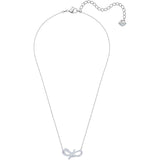 Seven Season Lifelong Bow White Rhodium Plating Pendant Necklace Swarovski