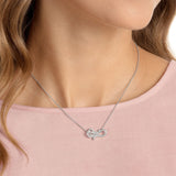 Seven Season Lifelong Bow White Rhodium Plating Pendant Necklace Swarovski