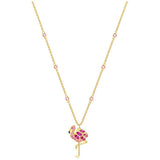 Swarovski Lime Flamingo Multi-Colored Gold Plating Necklace - Seven Season