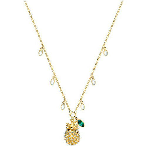 Seven Season Lime Pineapple Multi-Colored Gold Plating Necklace Swarovski