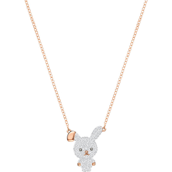 Seven Season Little Bunny Multi-Colored Rose Gold Plating Pendant Necklace Swarovski