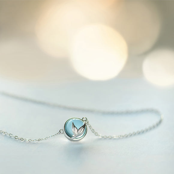 Mermaid crystal necklace sale