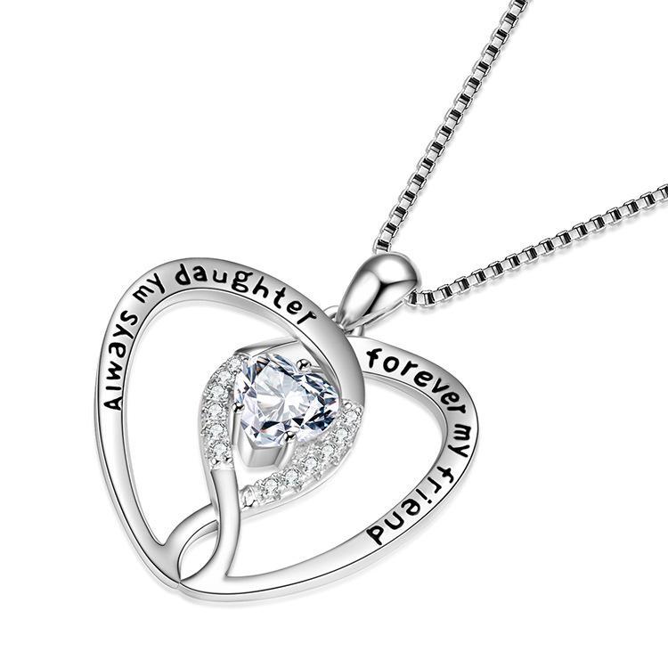 Mom s Love Always My Daughter Forever My Friend Heat Pendant Necklace
