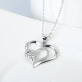Seven Season Mom’s Love Double Heart Mom Comforting Baby Pendant Necklace