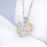 Seven Season Mom’s Love Mom Heart Two Tone Pendant Necklace