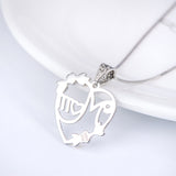 Seven Season Mom’s Love Mom Heart Two Tone Pendant Necklace