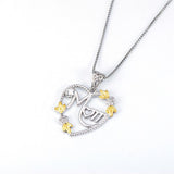 Seven Season Mom’s Love Mom Heart Two Tone Pendant Necklace