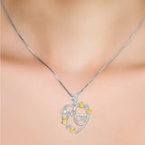 Seven Season Mom’s Love Mom Heart Two Tone Pendant Necklace