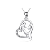 Seven Season Mom’s Love Mom Lifting Baby Heart Pendant Necklace