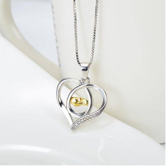 Seven Season Mom’s Love Mom and Baby Holding Hand Pendant Necklace