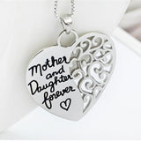 Seven Season Mom’s Love Mother and Daughter Forever Scrollwork Pendant Necklace