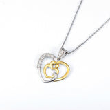 Seven Season Mom’s Love Mother and Daughter Forever Scrollwork Pendant Necklace