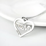 Seven Season Mom’s Love Open Heart with Mom Two Tone Pendant Necklace