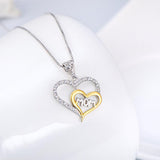 Seven Season Mom’s Love Two Hearts Embracing Mom Pendant Necklace