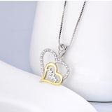 Seven Season Mom’s Love Two Hearts Embracing Mom Pendant Necklace