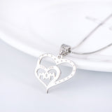 Seven Season Mom’s Love Two Hearts Embracing Mom Pendant Necklace