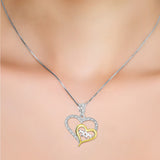 Seven Season Mom’s Love Two Hearts Embracing Mom Pendant Necklace