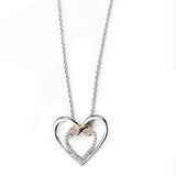 Seven Season Open Heart and Rose Gold Infinity Pendant NecklaceSeven Season Open Heart and Rose Gold Infinity Pendant Necklace