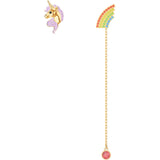 Seven Season Out of this World Unicorn Multi-Colored Gold Plating Pierced Earrings Swarovski