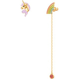 Seven Season Out of this World Unicorn Multi-Colored Gold Plating Pierced Earrings Swarovski