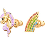 Seven Season Out of this World Unicorn Multi-Colored Gold Plating Pierced Earrings Swarovski