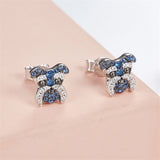 Seven Season Puppy Wang Wang Petite Morgen Schnauzer Stud Earrings