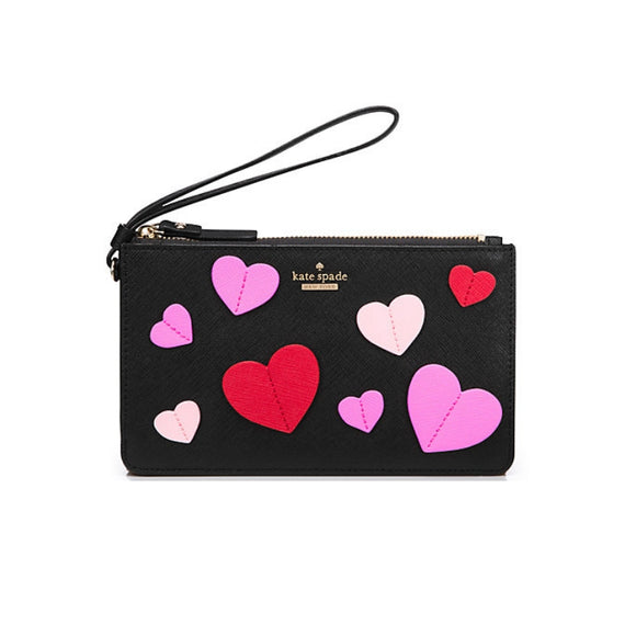 Seven Season Secret Admirer Applique Heart Slim Bee Wristlets