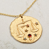 Constellation Libra Zodiac Sign Pendant Necklace