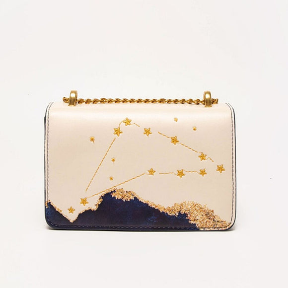 Seven Season Selection Zodiac Capricorn Embroidery Crossbody Bag