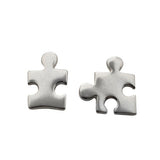 Seven Season Silver Jigsaw Puzzle Stud Earrings 