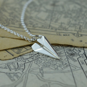 Seven Season Silver Paper Plane Pendant Necklace
