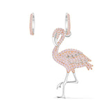 Seven Season Silver Pink Flamingo Asymmetric Earrings apm Monaco