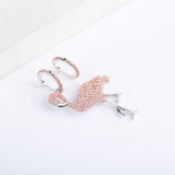 Seven Season Silver Pink Flamingo Asymmetric Earrings apm Monaco