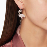 Seven Season Silver Pink Flamingo Asymmetric Earrings apm Monaco