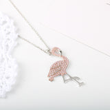 Seven Season Silver Pink Flamingo Necklace apm Monaco