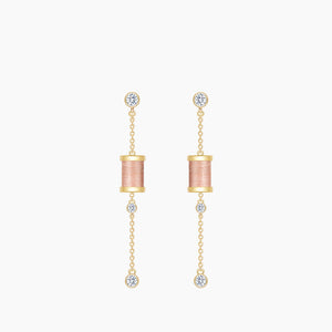 Seven Season Sleeping Castle Aurora Thread Spindle Chain Earrings HEFANG Jewelry