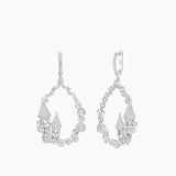 Seven Season Sleeping Castle Hoop Drop Earrings HEFANG Jewelry