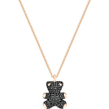 Swarovski Teddy 3D Black Rose Gold Plating Pendant Necklace -Seven Season