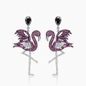Seven Season Tropical Island Flamingo Earrings - HEFANG Jewelry