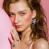 Seven Season Tropical Island Flamingo Earrings - HEFANG Jewelry