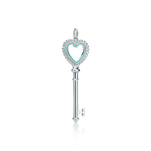 Seven Season Unlock Happiness Beaded Heart Key Pendant Necklace